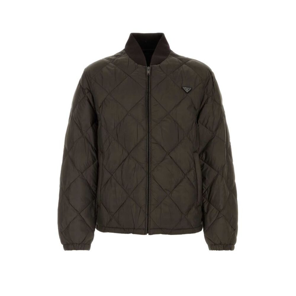 Prada Men Olive Green Polyester Down Jacket